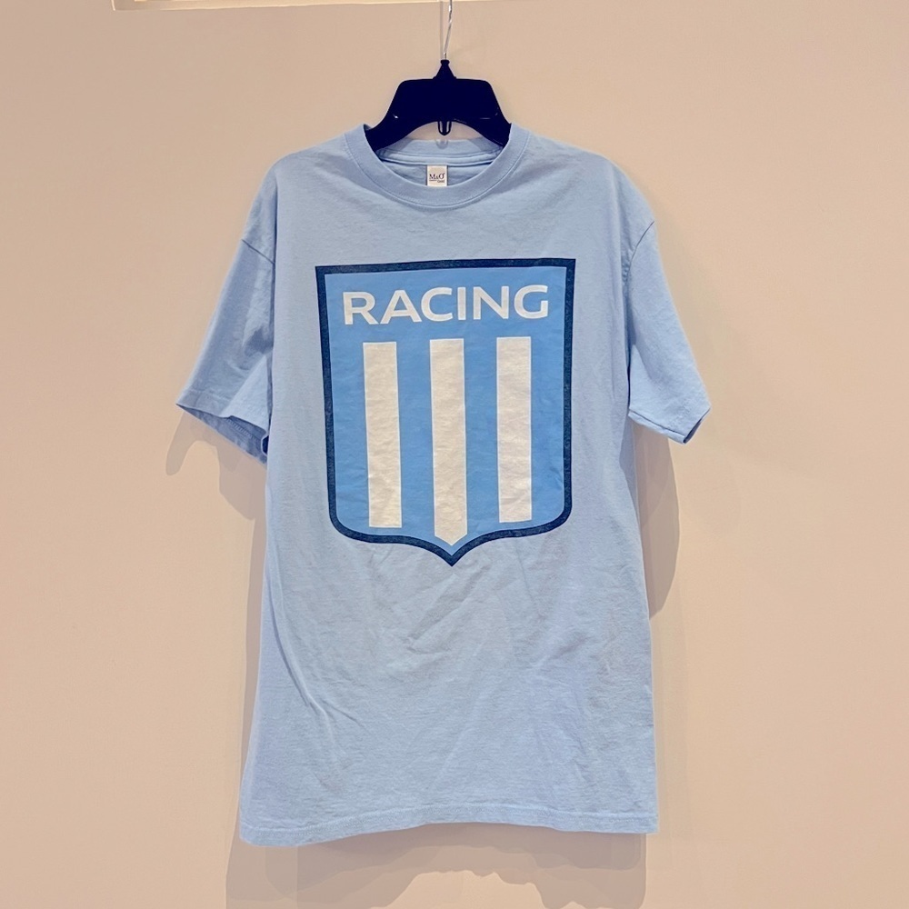 Club Racing Argentina Primera Division soccer Men’s T-shirt. Blue size Medium